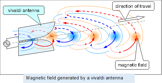  ,Magnetic field generated by a vivaldi antenna